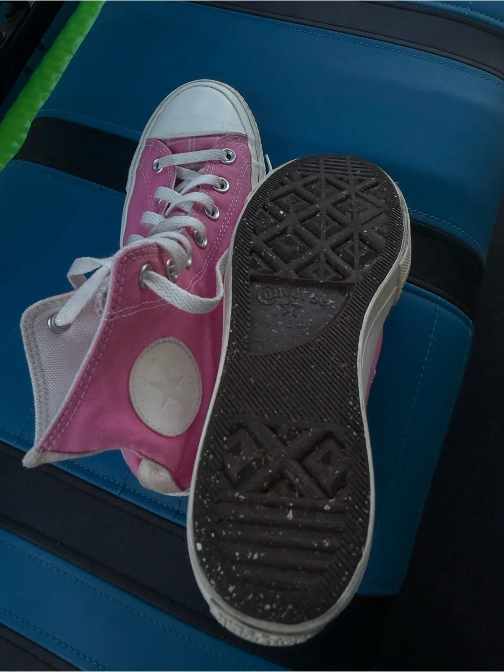 Converse Pink High-Top Canvas Sneakers with White Soles - Picture 5 of 6